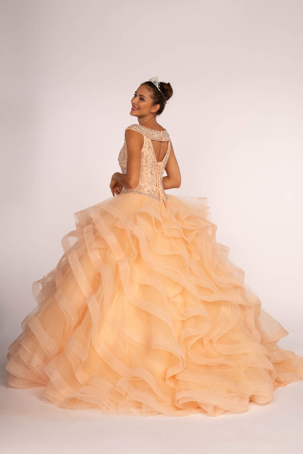 Jewel Embellished Bodice Tulle Quinceanera Dress