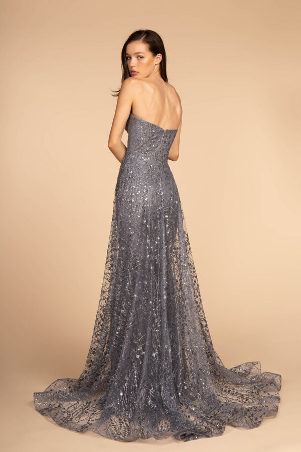 Shimmering Sweetheart Neck A-line Dress by Elizabeth K