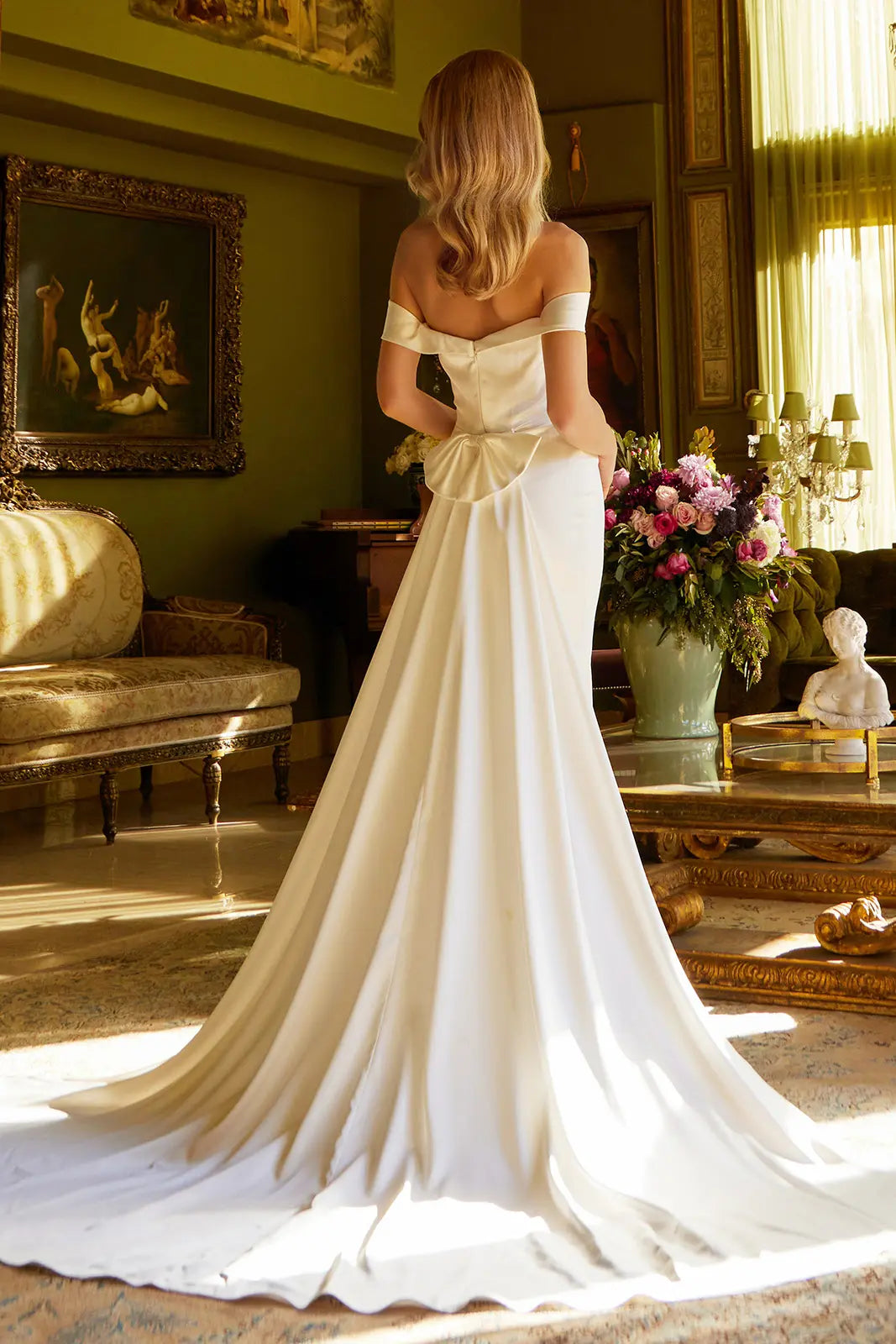 Form-Fitting Wedding Dress  A Sweetheart Neckline, Off-Shoulder