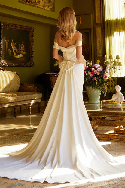 Form-Fitting Wedding Dress  A Sweetheart Neckline, Off-Shoulder