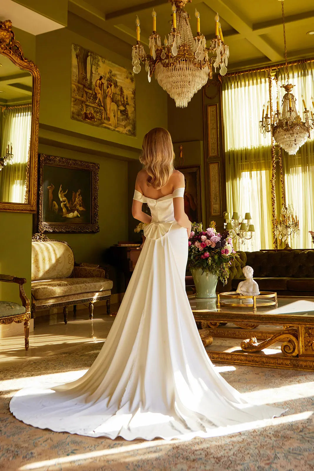 Form-Fitting Wedding Dress  A Sweetheart Neckline, Off-Shoulder