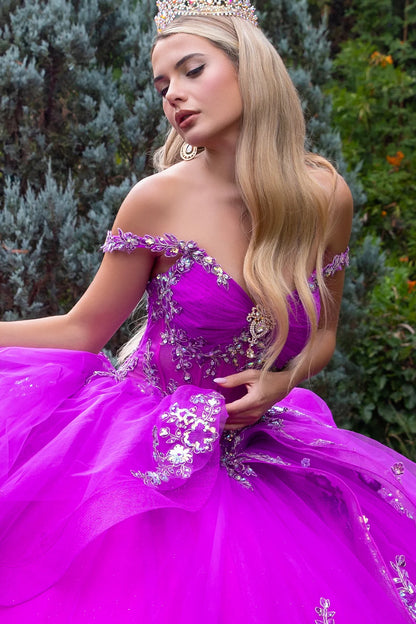 Embellished Strap Corset Ruffle Layer Train Dress With Detachable Back Bow
