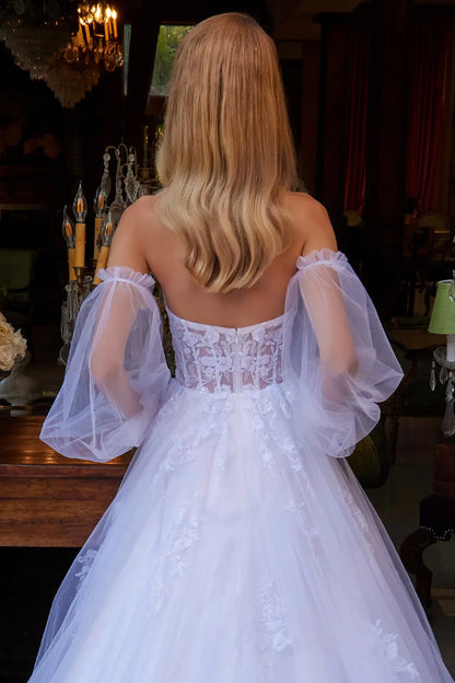 A-Line Silhouette Wedding Dress, Adorned with Sequins, Beads and Embroidery