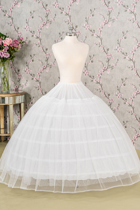 6-Hoops 2 Layers Tulle Premium Petticoat for Puffy & Full Heavy Quinceanera Dress
