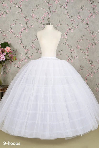 9 Hoops 2 Layer Tulle Premium Petticoat Puffy Quinceanera