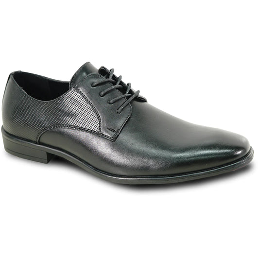 BRAVO Men Dress Shoe KING-7 Oxford Shoe BLACK - Medium and Wide Width