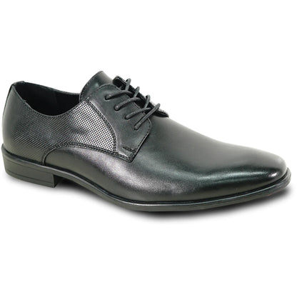 BRAVO Men Dress Shoe KING-7 Oxford Shoe BLACK - Medium and Wide Width