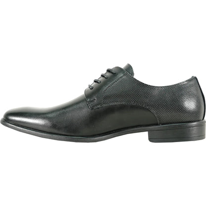 BRAVO Men Dress Shoe KING-7 Oxford Shoe BLACK - Medium and Wide Width