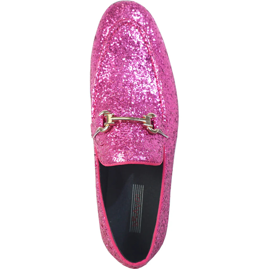 BRAVO Men Dress Shoe PROM-2 Loafer Shoe for Prom & Wedding Pink 9.5 / Pink