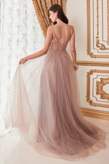 Ophelia Bead Strap Tulle Gown