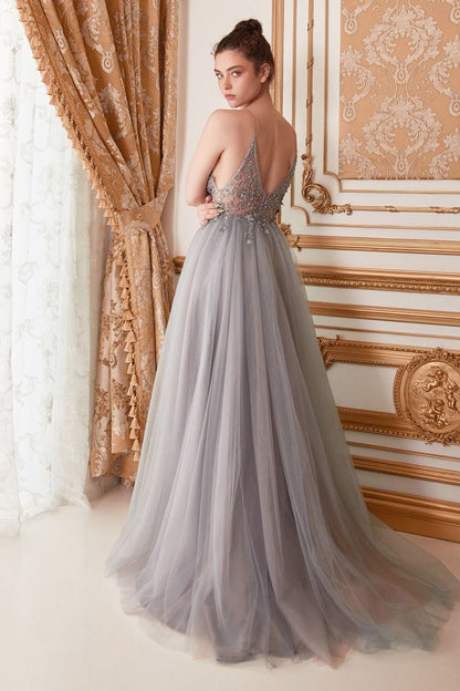 Ophelia Bead Strap Tulle Gown