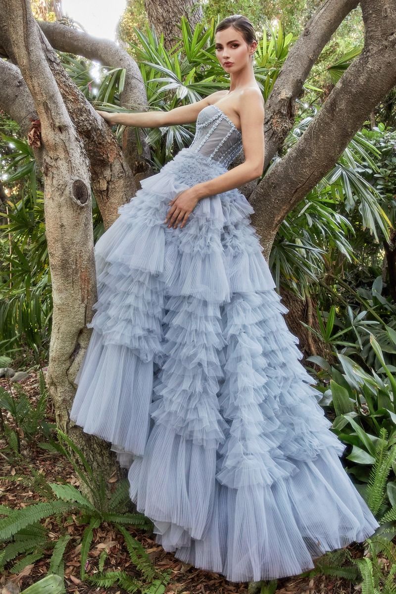 corset tulle formal dress A-Line Tulle Blue Long Corset Spaghetti Straps Prom Dress with Appliques, Blue / 12