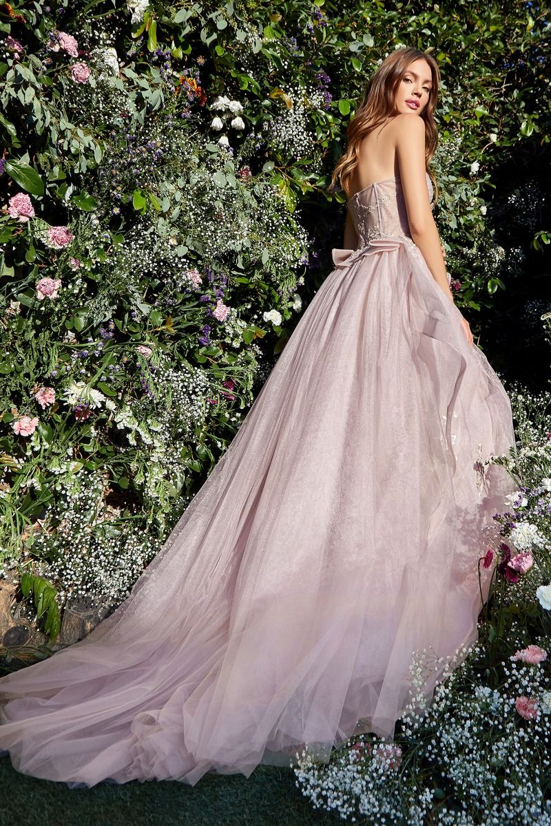 Strapless Layered Tulle Ballgown