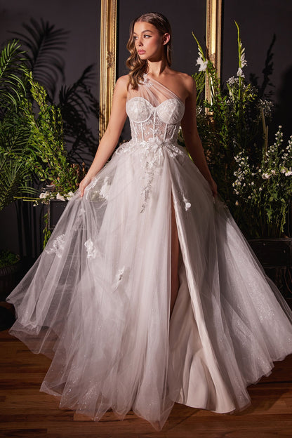 One Shoulder A-Line Bridal Gown