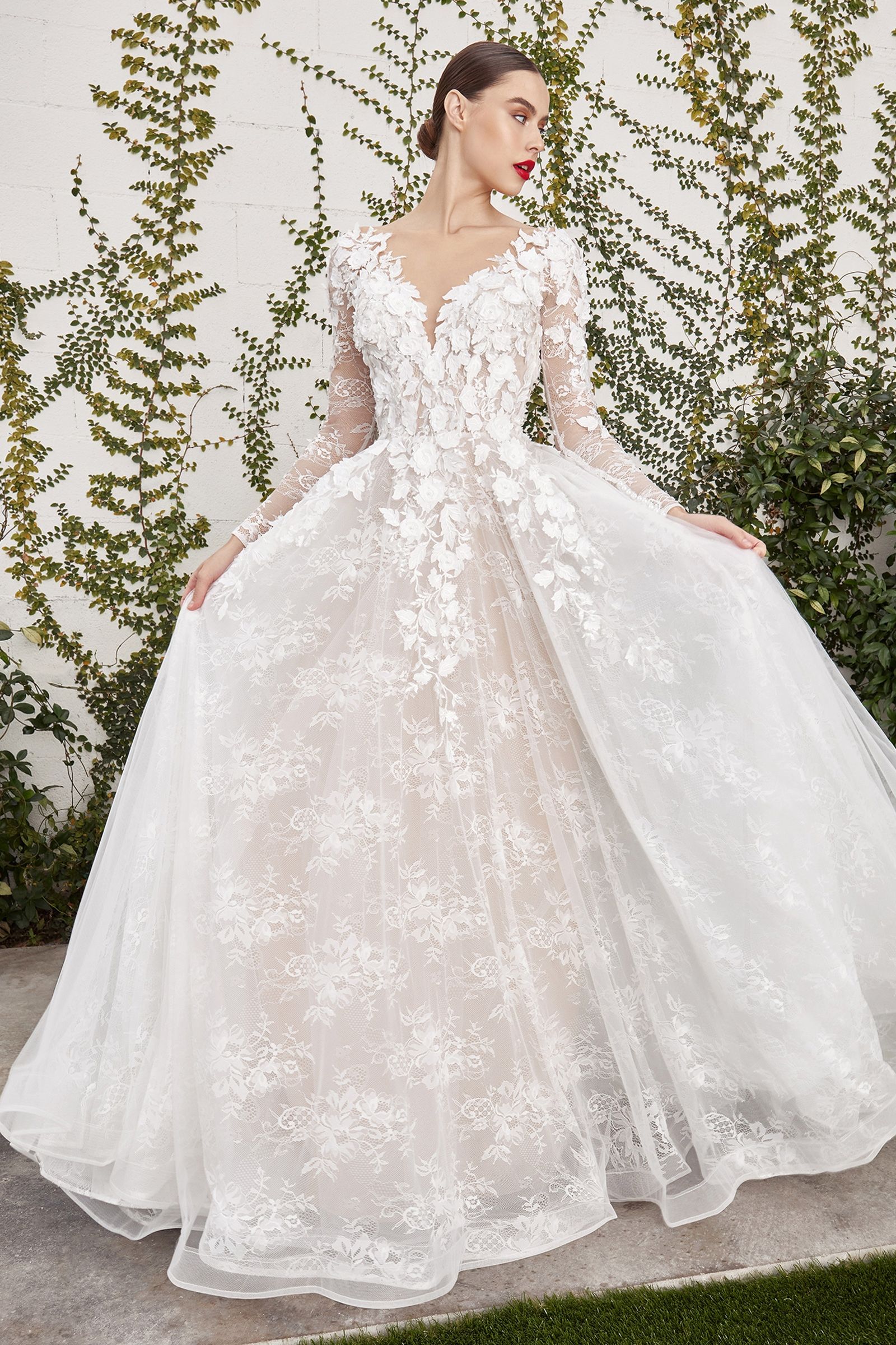 Mexican Embroidered Wedding Dress GLS By Gloria GL1804 Embroidered Plunging V-Neck A-Line Gown L Mexican Embroidered Wedding Dress GLS By Gloria GL1804 Embroidered Plunging V-Neck A-Line Gown L