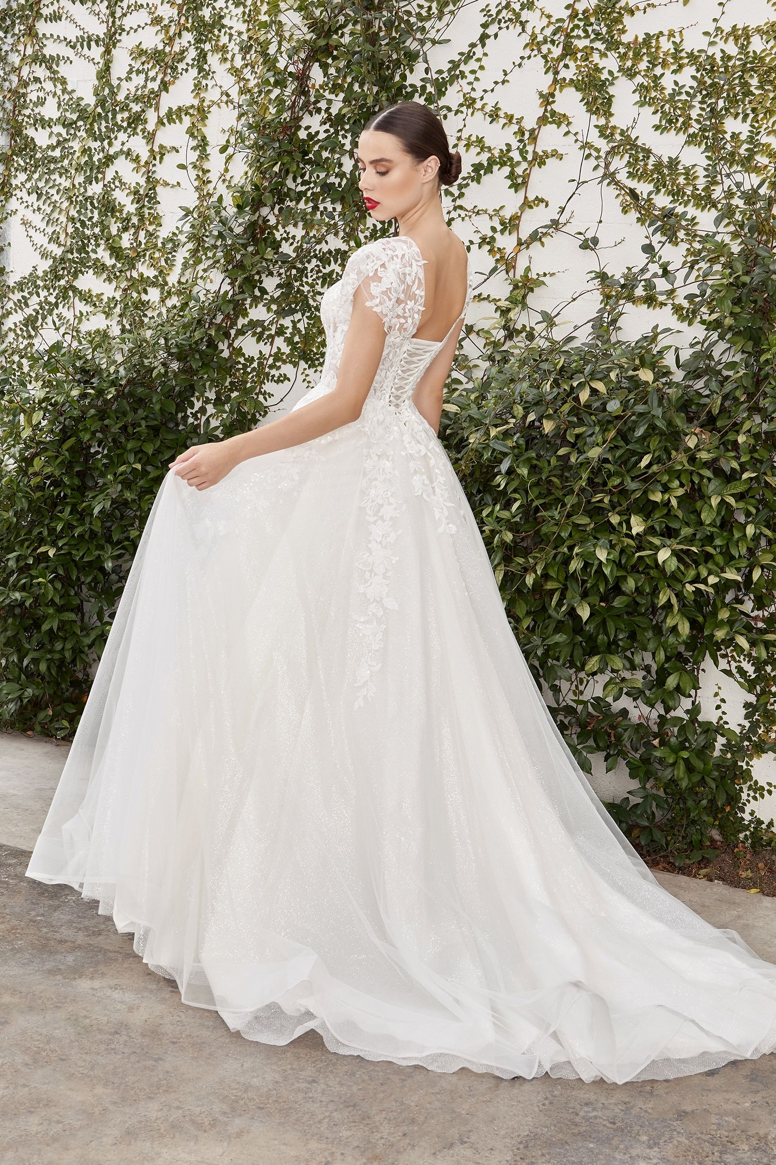 Catherine Cap Sleeve Lace Ball Gown 8 / Off White Catherine Cap Sleeve Lace Ball Gown 8 / Off White