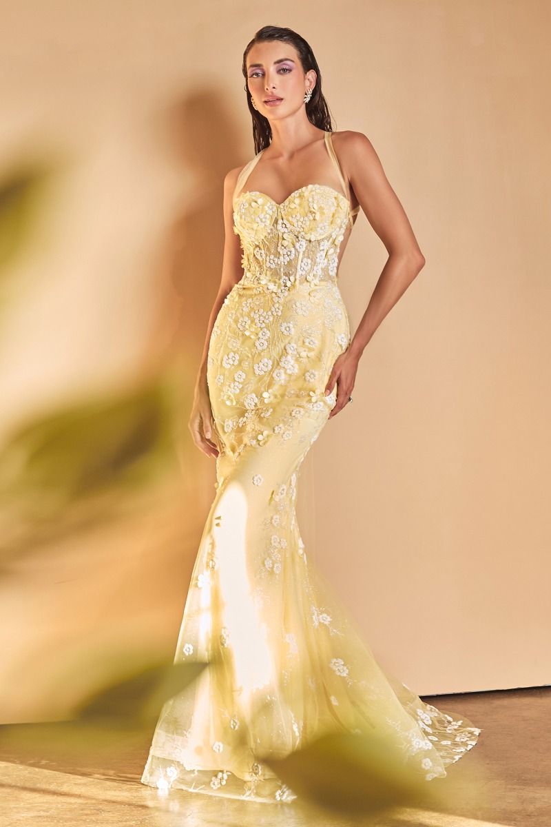 Embellished Daisy Mermaid Gown