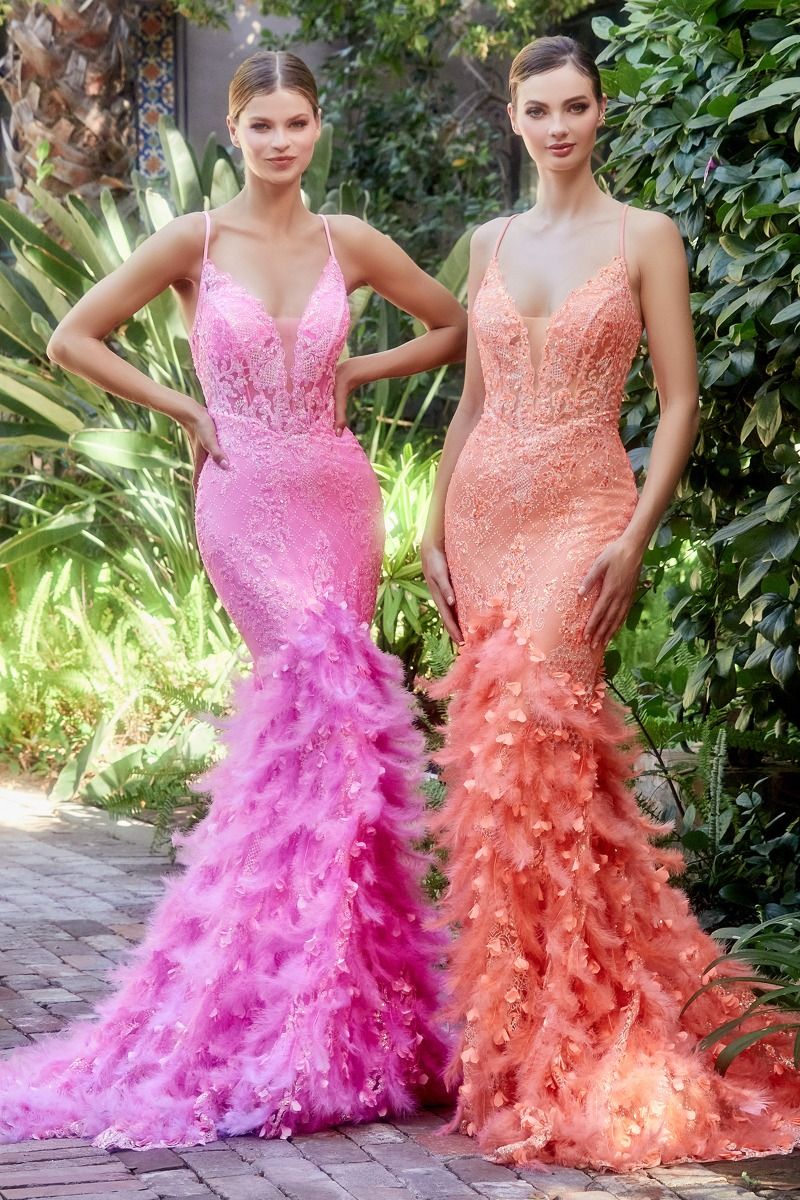 Feather Mermaid Gown