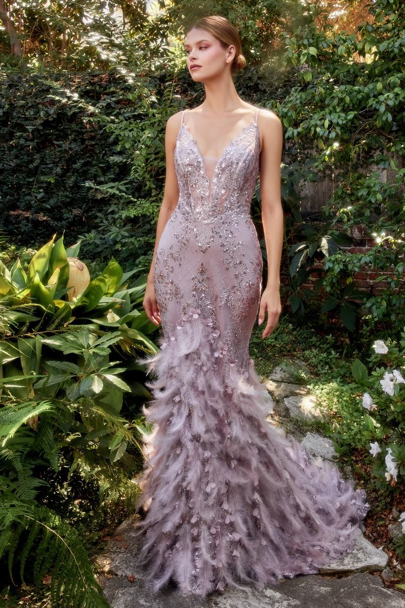 Feather Mermaid Gown