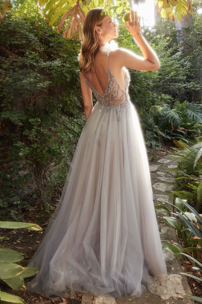 Bloom Beaded A-Line Tulle Gown