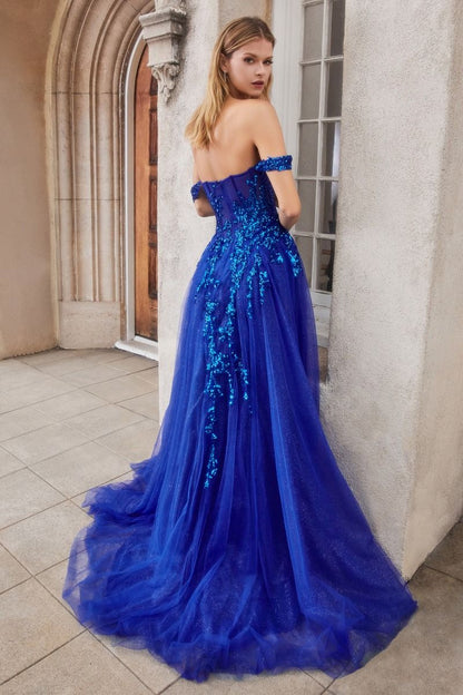 Off The Shoulder A-Line Layered Gown