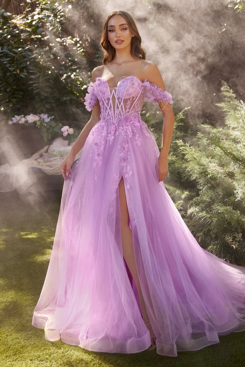 Off The Shoulder A-Line Gown 2 / Paris Blue Off The Shoulder A-Line Gown 2 / Paris Blue