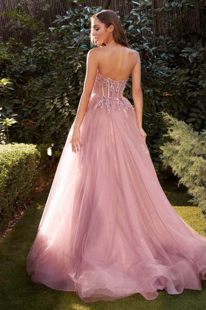 Strapless A-Line Corset Gown