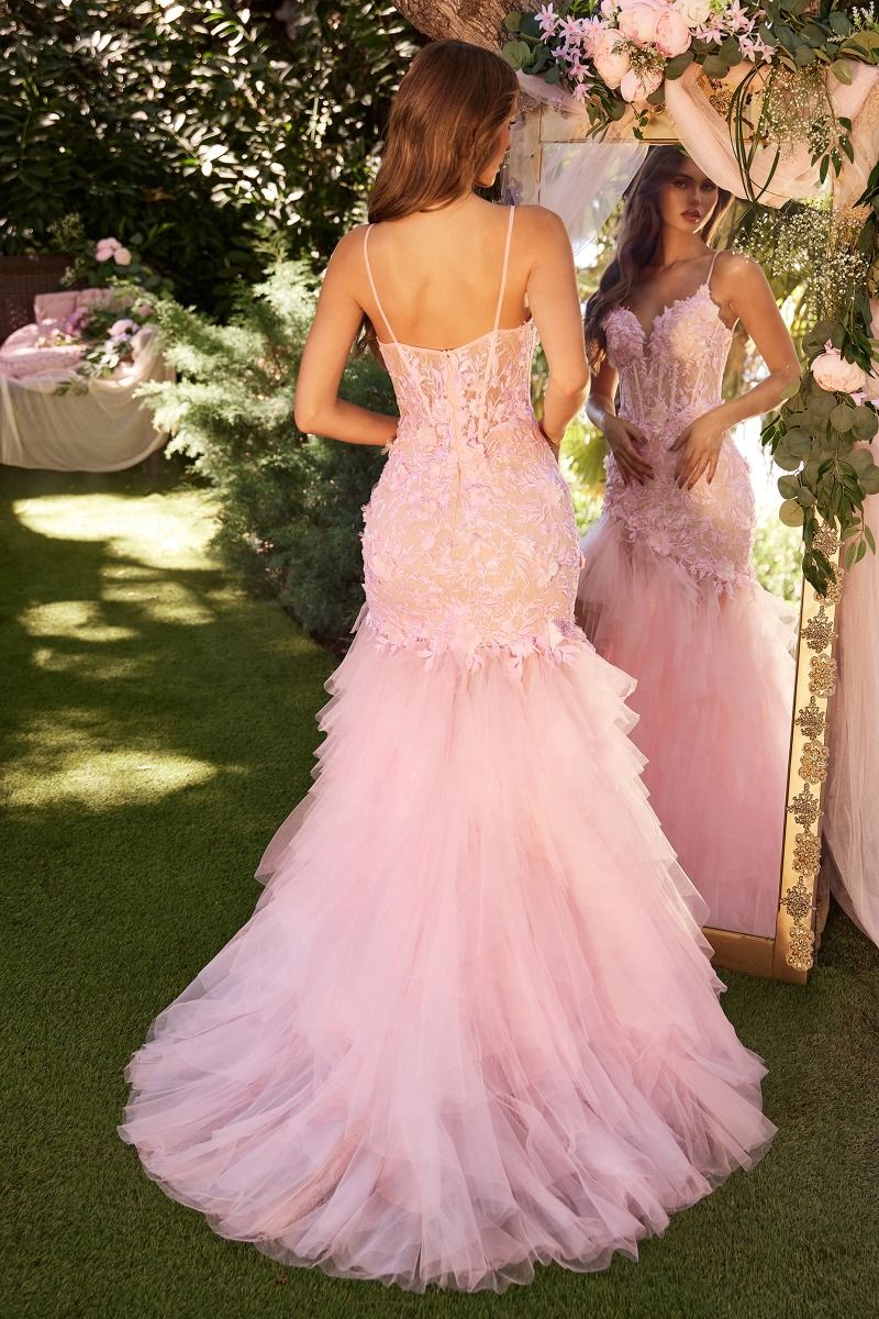 Lace & Tulle Pink Mermaid Dress