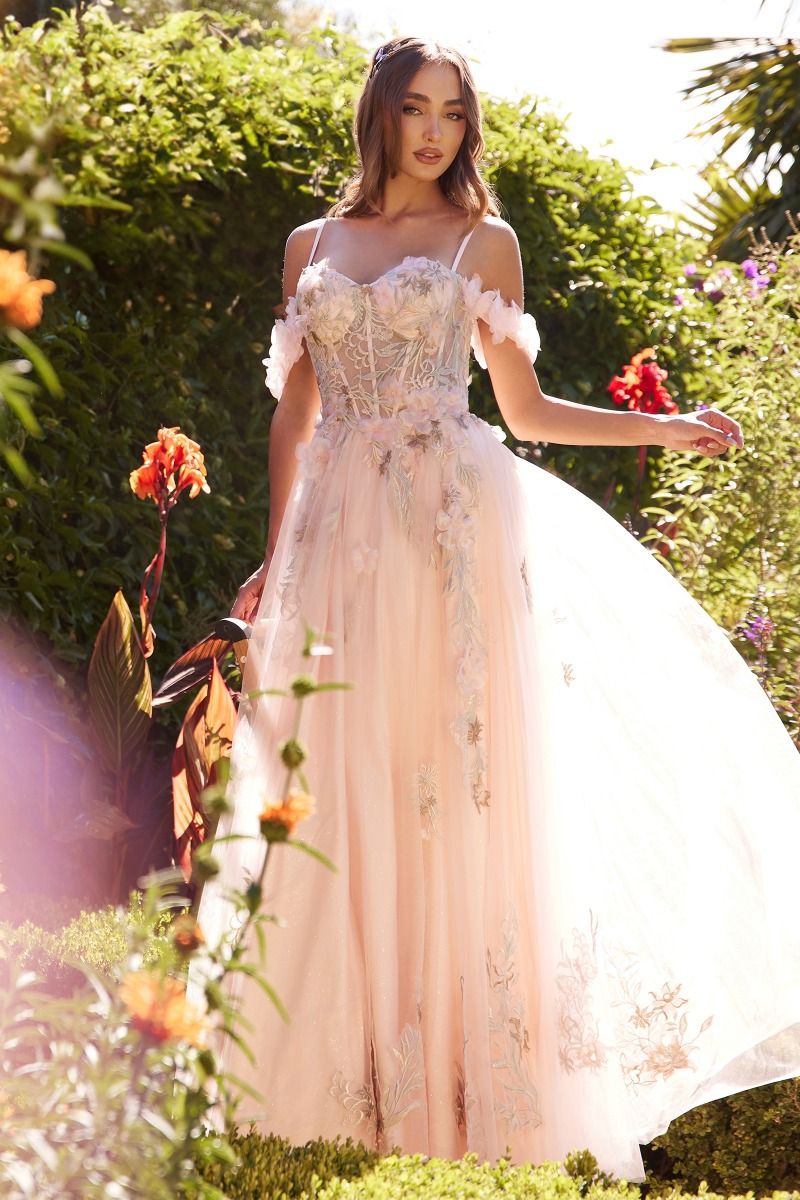 A-Line Off The Shoulder Pink Dress 8 / Blush A-Line Off The Shoulder Pink Dress 8 / Blush