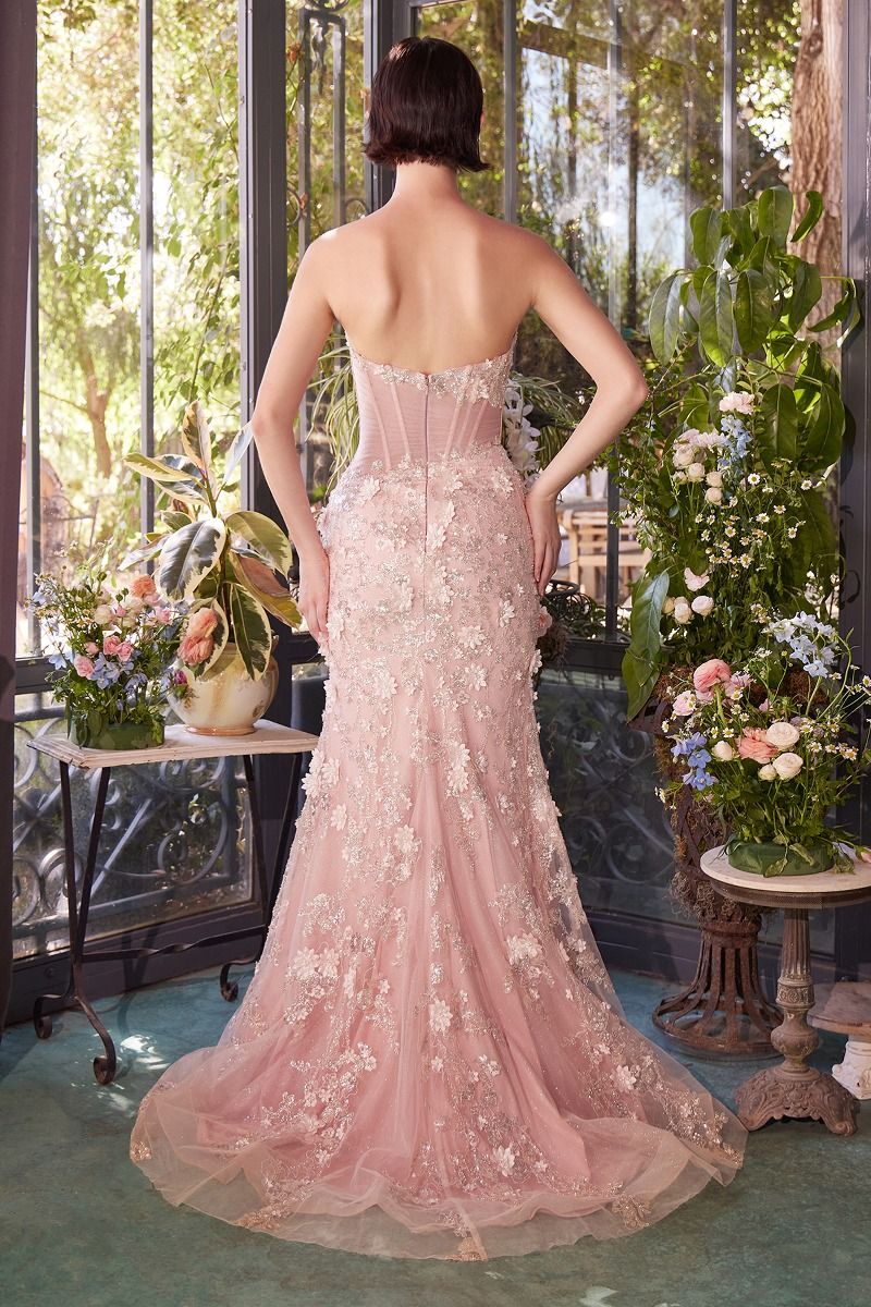 Sheer Plated Corset Gown Tux-USA Sheer Plated Corset Gown Tux-USA