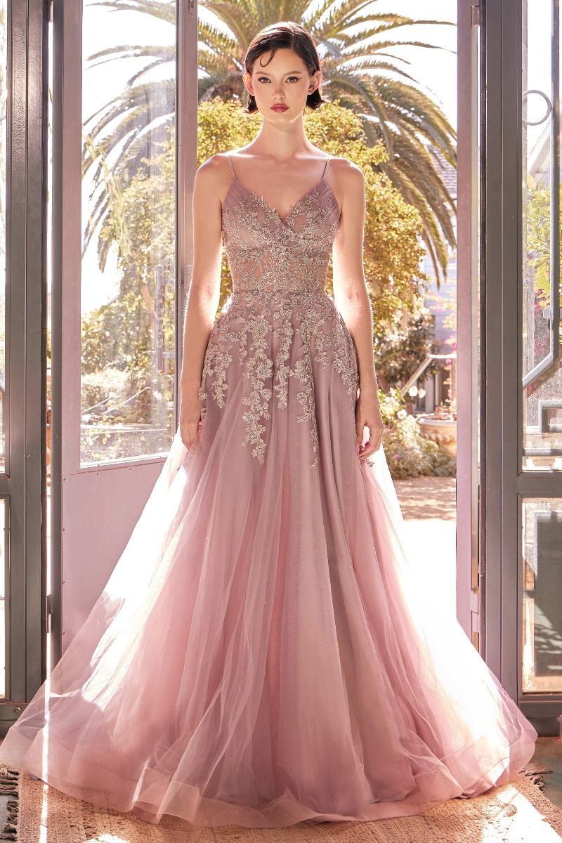 A-Line Lace & Tulle Gown