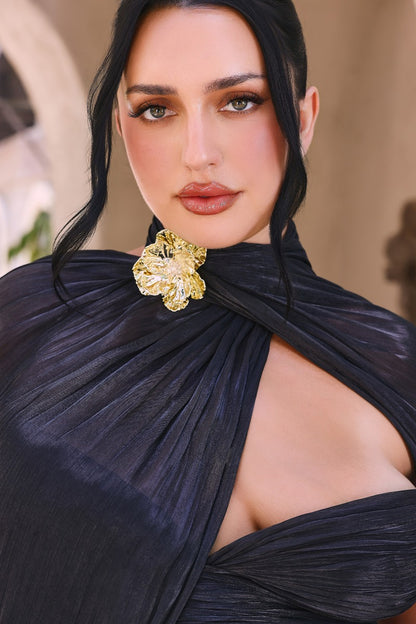 Luminescent Chiffon Scarf & Floral Accessory