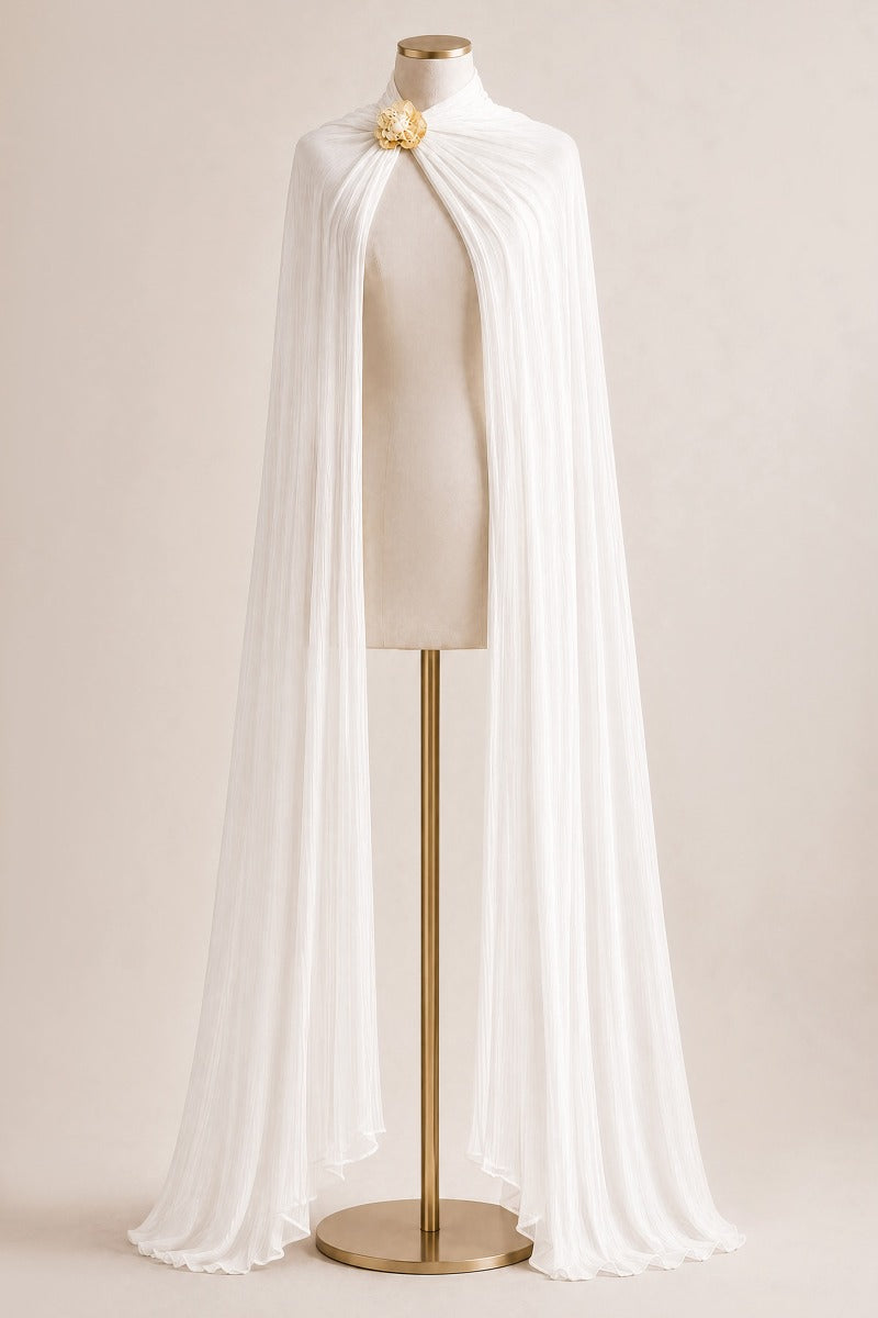 Luminescent Chiffon Scarf & Floral Accessory
