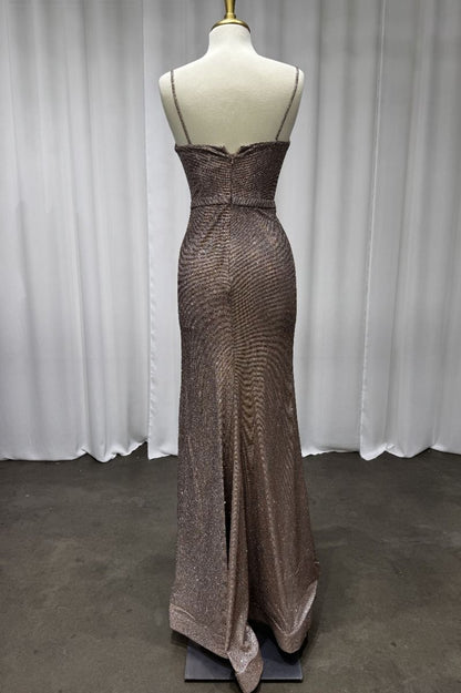 Glitter Fitted Copper Gown