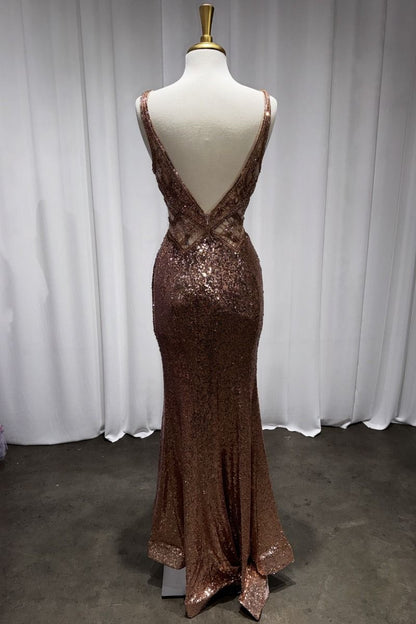 Fitted Sequin Gown