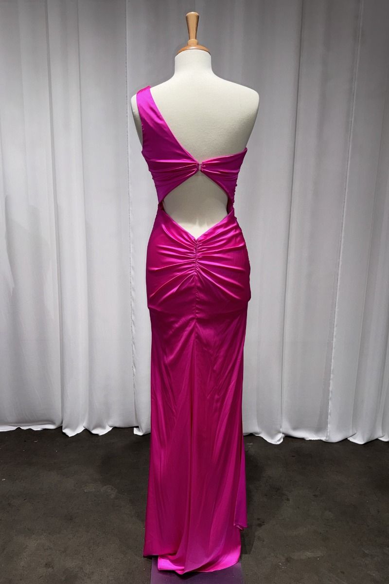 Satin One Shoulder Dress