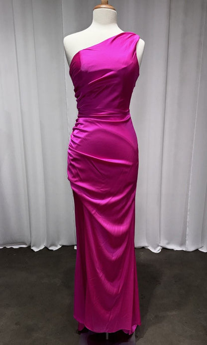 Satin One Shoulder Dress