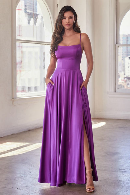 Satin A-Line Gown