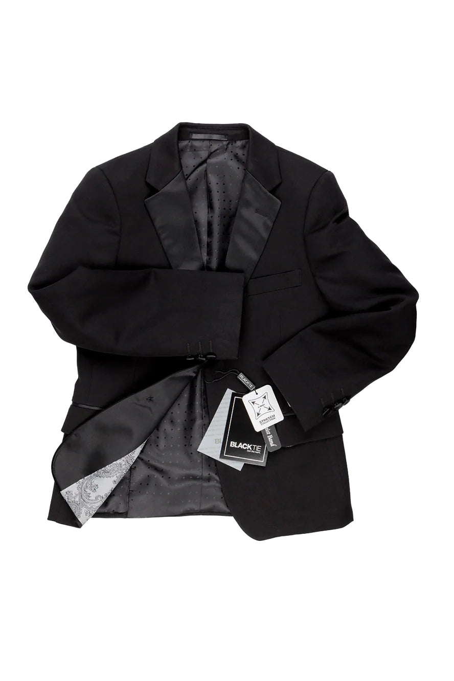 "Kingston" Kids Onyx Black Tuxedo (5-Piece Set)