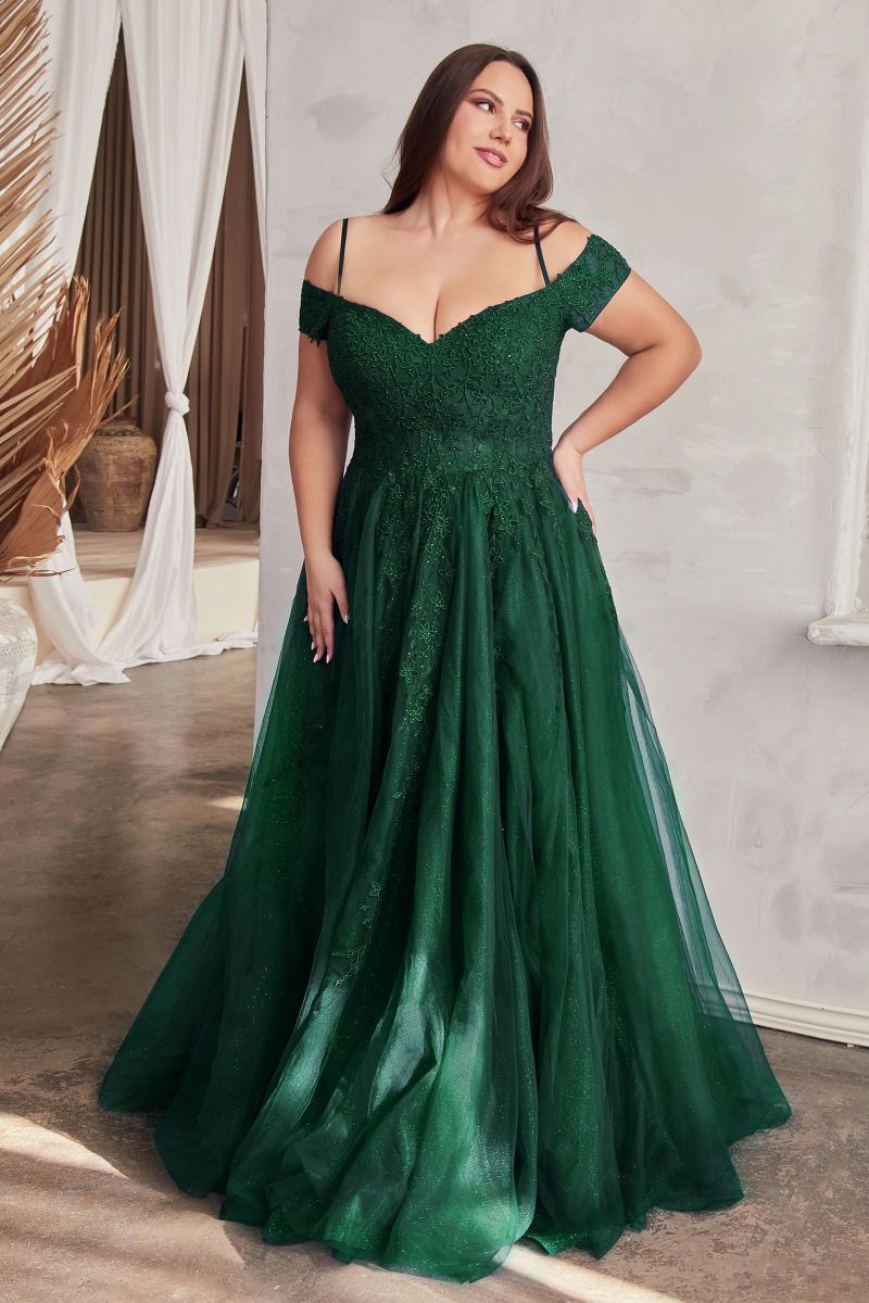 Layered Tulle & Lace Off The Shoulder Ball Gown