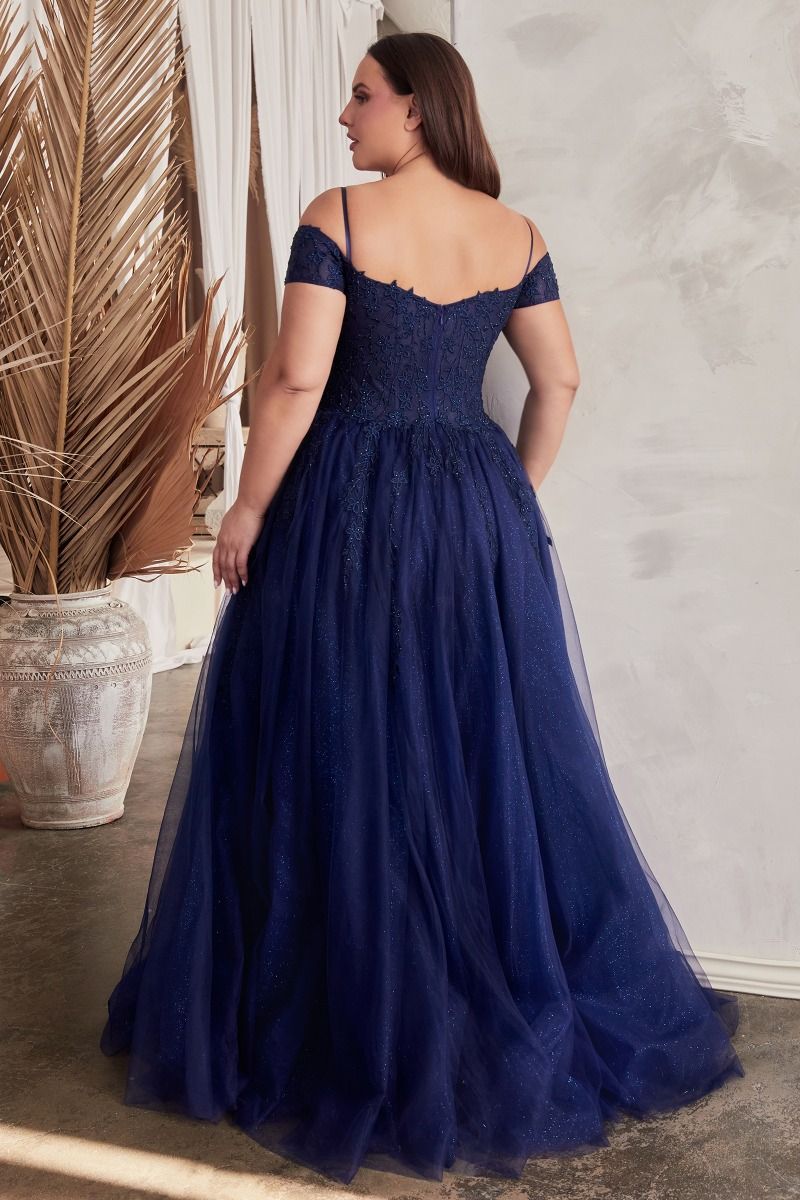 Layered Tulle & Lace Off The Shoulder Ball Gown