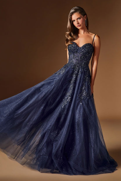 Enchanting A-Line Sweetheart Gown With Glitter Tulle, Beaded Lace & Corset Back