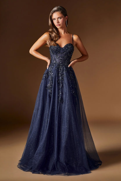 Enchanting A-Line Sweetheart Gown With Glitter Tulle, Beaded Lace & Corset Back