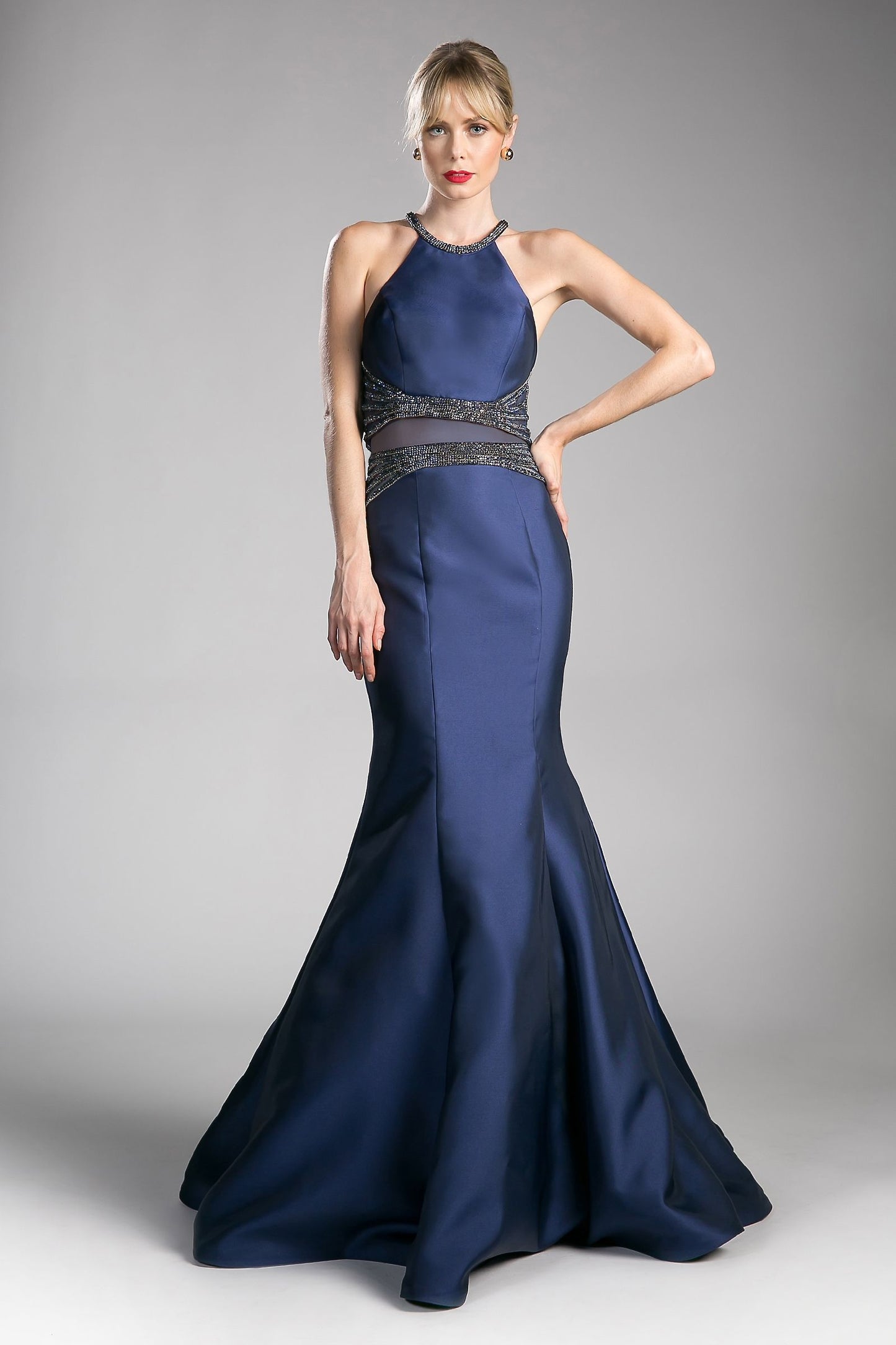 Fitted Mikado Mermaid Gown with Beaded Detail