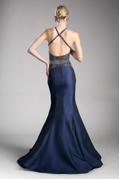Fitted Mikado Mermaid Gown with Beaded Detail