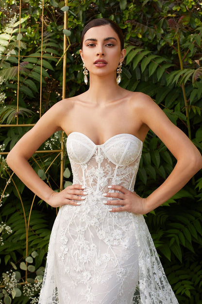 Fitted Overskirt Bridal Gown