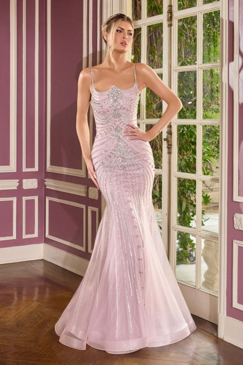 Metallic Crystal Fitted Dress