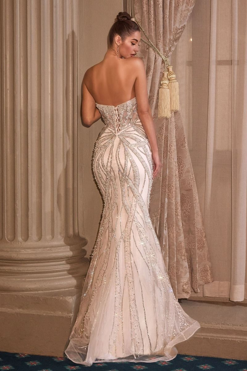 Fitted Bridal Gown With Its Strapless