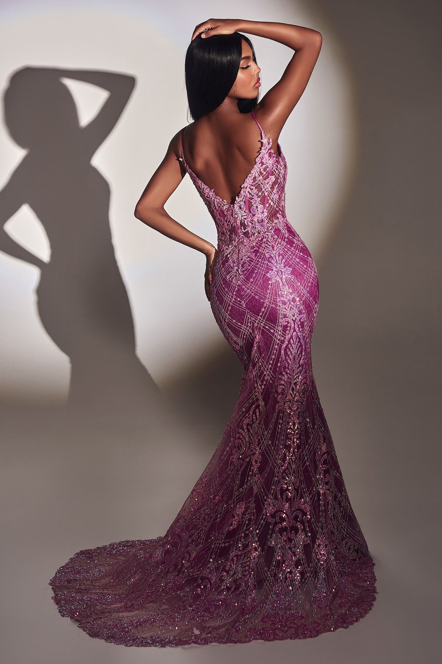 Fitted Glitter Mermaid Gown
