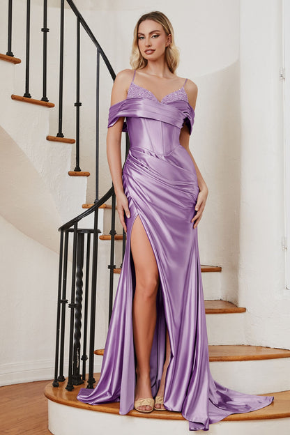 Fitted Soft Satin Bustier Gown